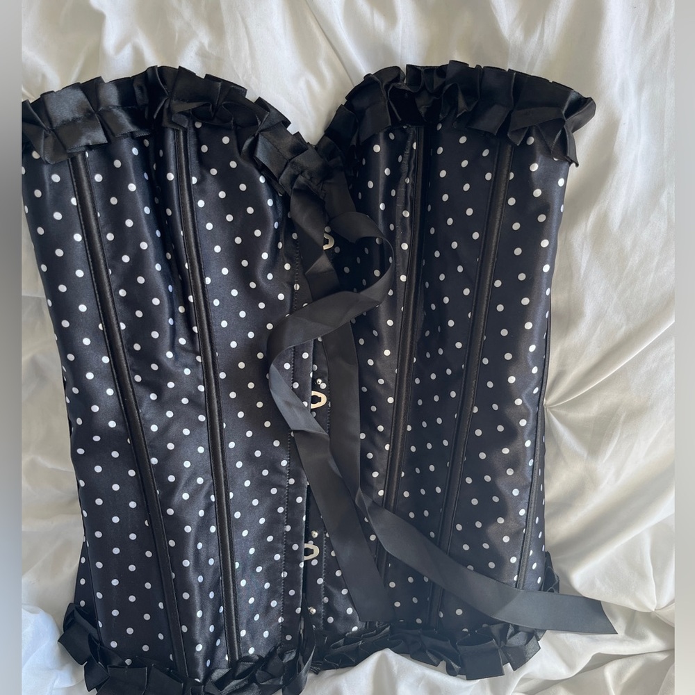 Black polka dot corset top - Picture 6 of 8